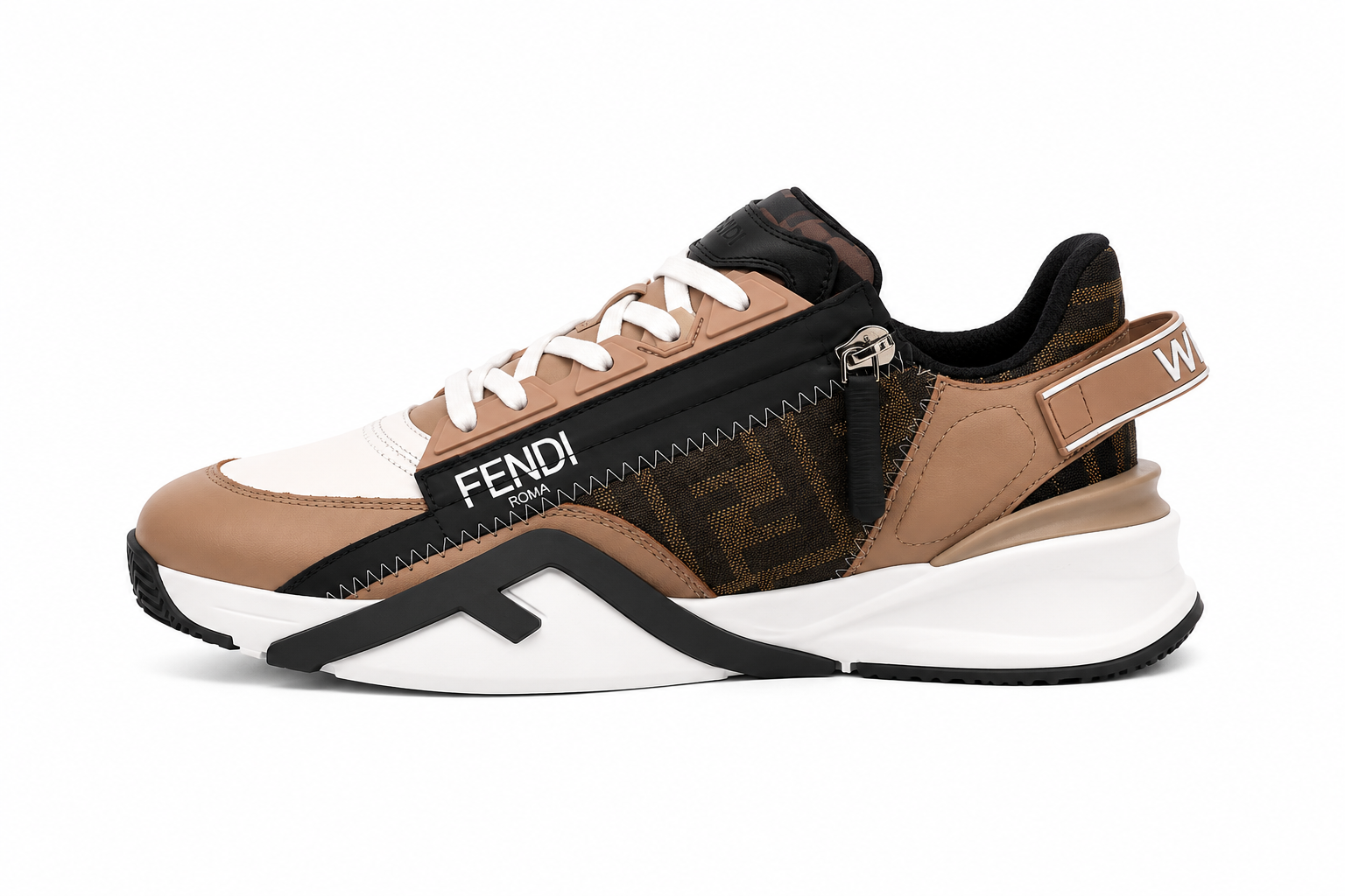 Fendi Flow Sneakers – Brown / White / Black
