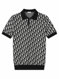 Oblique Knit Polo – Black / White