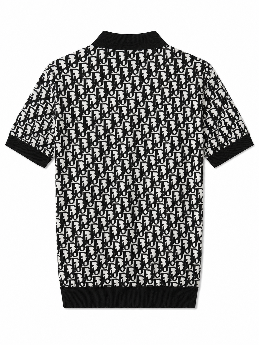 Oblique Knit Polo – Black / White