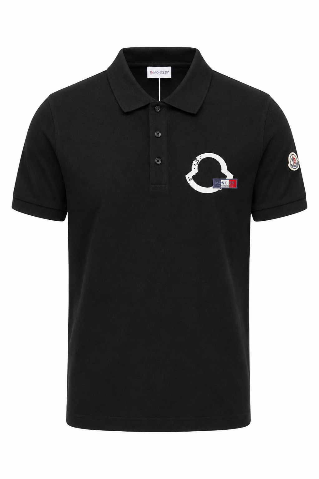 Black Textured Polo Shirt