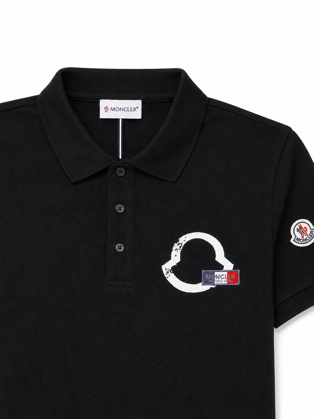 Black Textured Polo Shirt