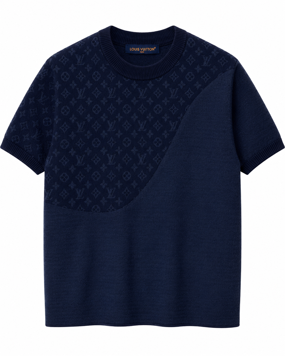 1v Monogram Knit T-Shirt – Navy Blue