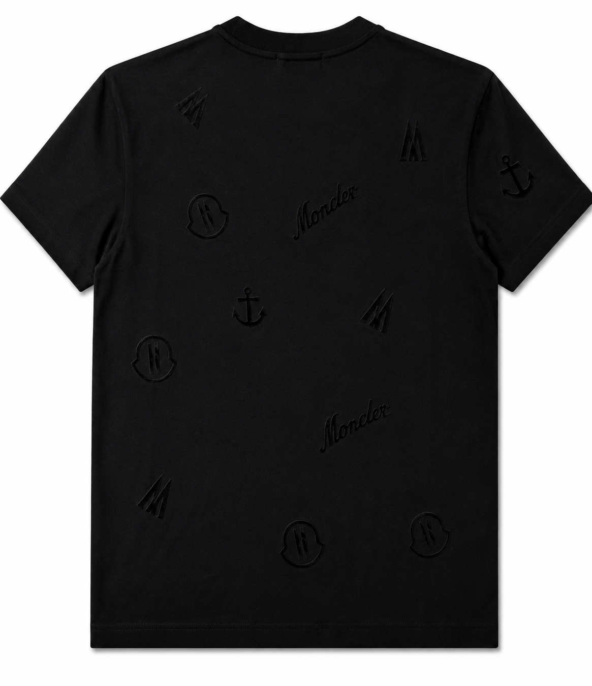 Moncler Black Velvet Print T-Shirt