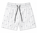 White Pinstripe Swim Shorts