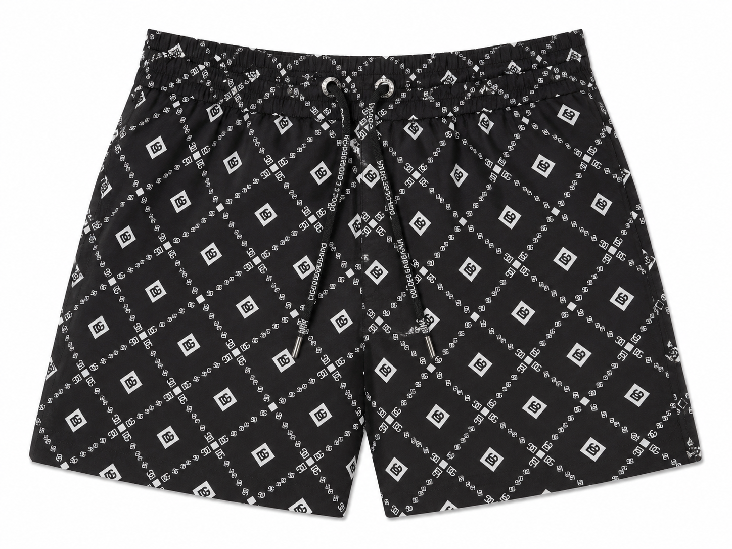 Black Monogram Swim Shorts