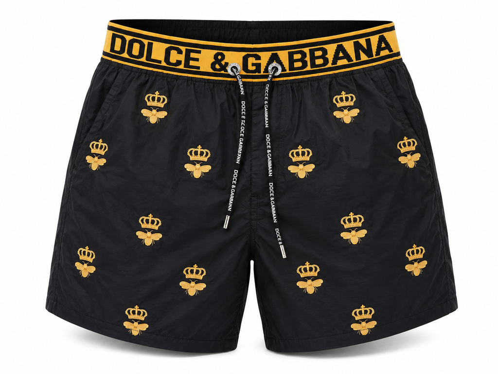 Inspired Premium Swim Shorts – Black/Gold