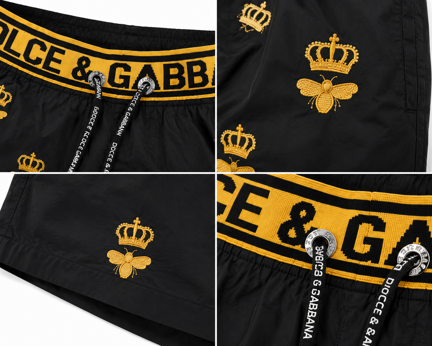 Inspired Premium Swim Shorts – Black/Gold