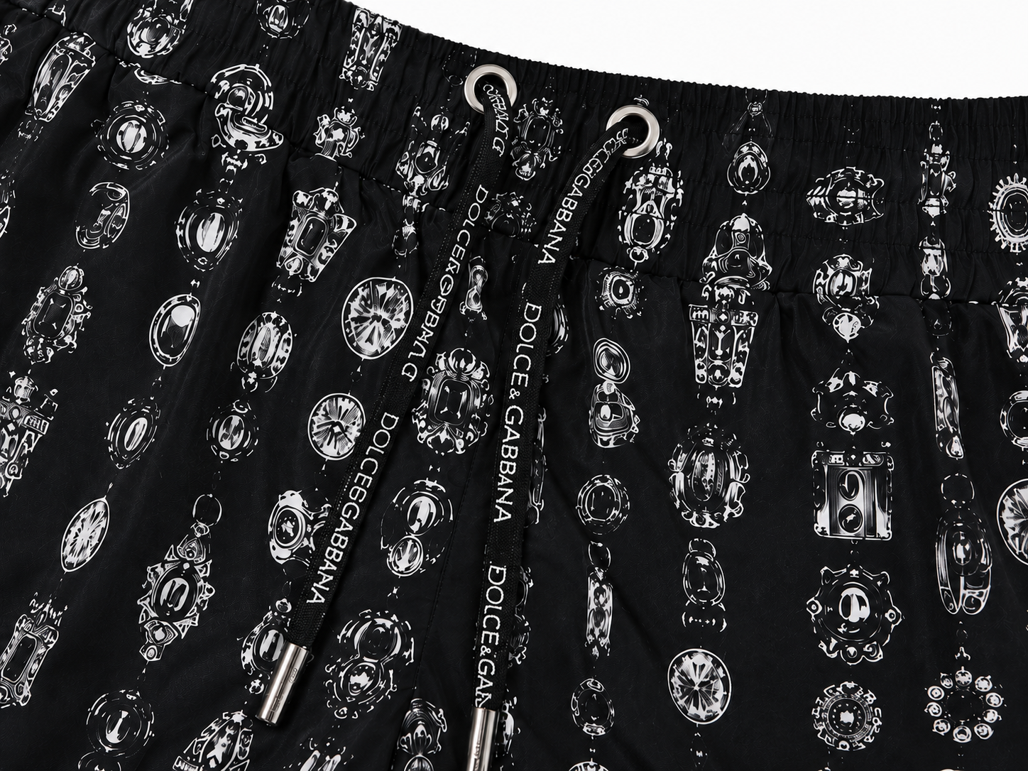 Jewelry Print Swim Shorts – Black