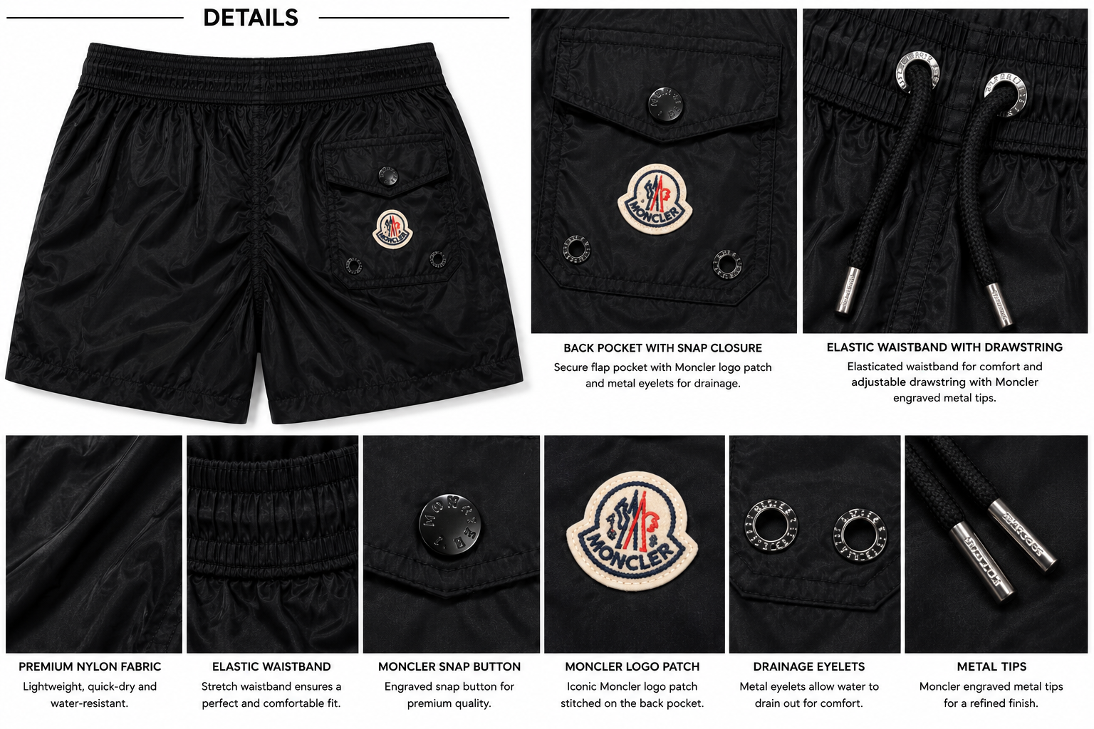 Moncler Swim Shorts – Black