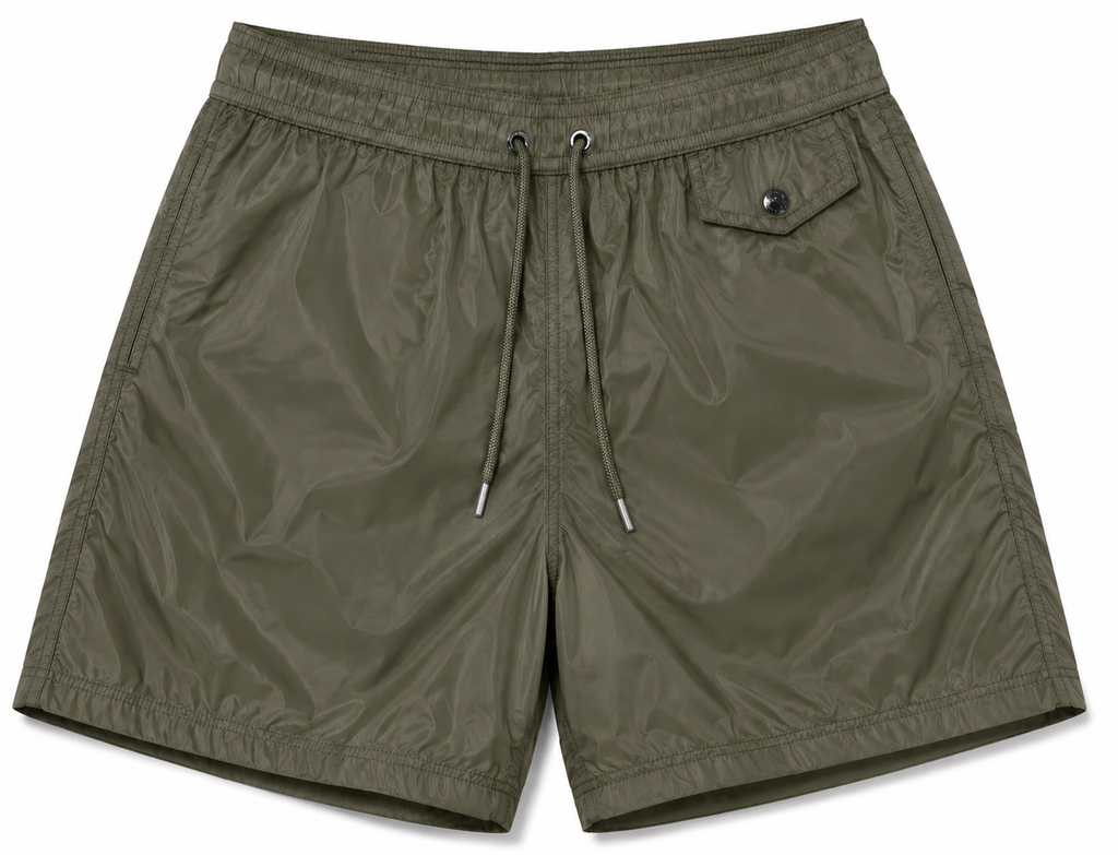 Olive Nylon Swim Shorts