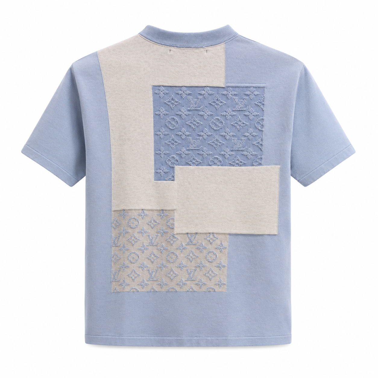 1V Patchwork Knit T-Shirt