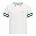 1V Checker Knit T-Shirt – White / Green
