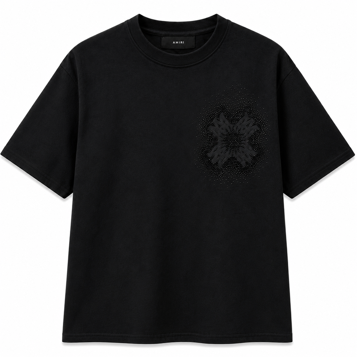 AMIRI Over sized Rhinestone Logo T-Shirt – Black