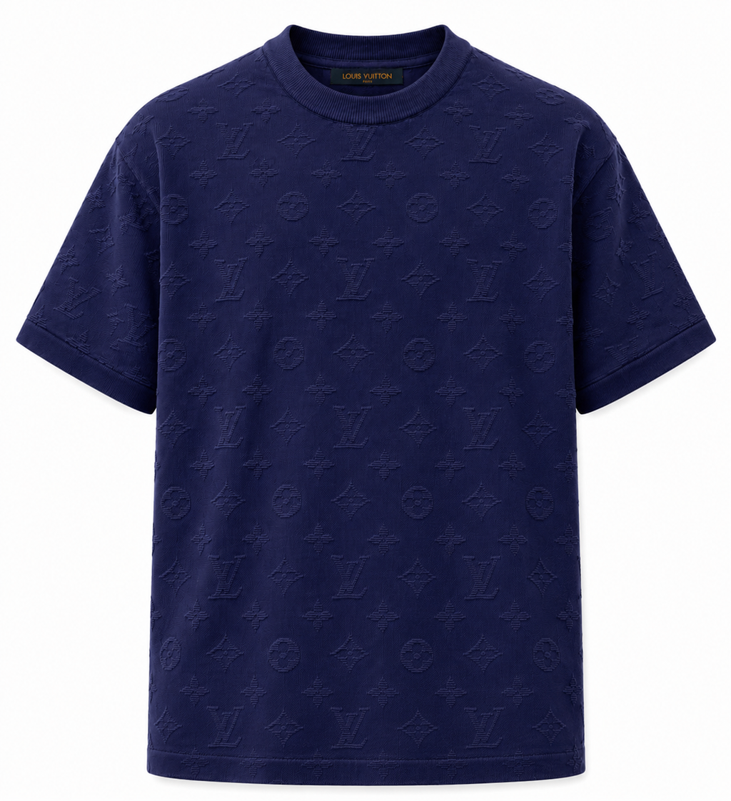 1V Monogram Knit T-Shirt – Navy