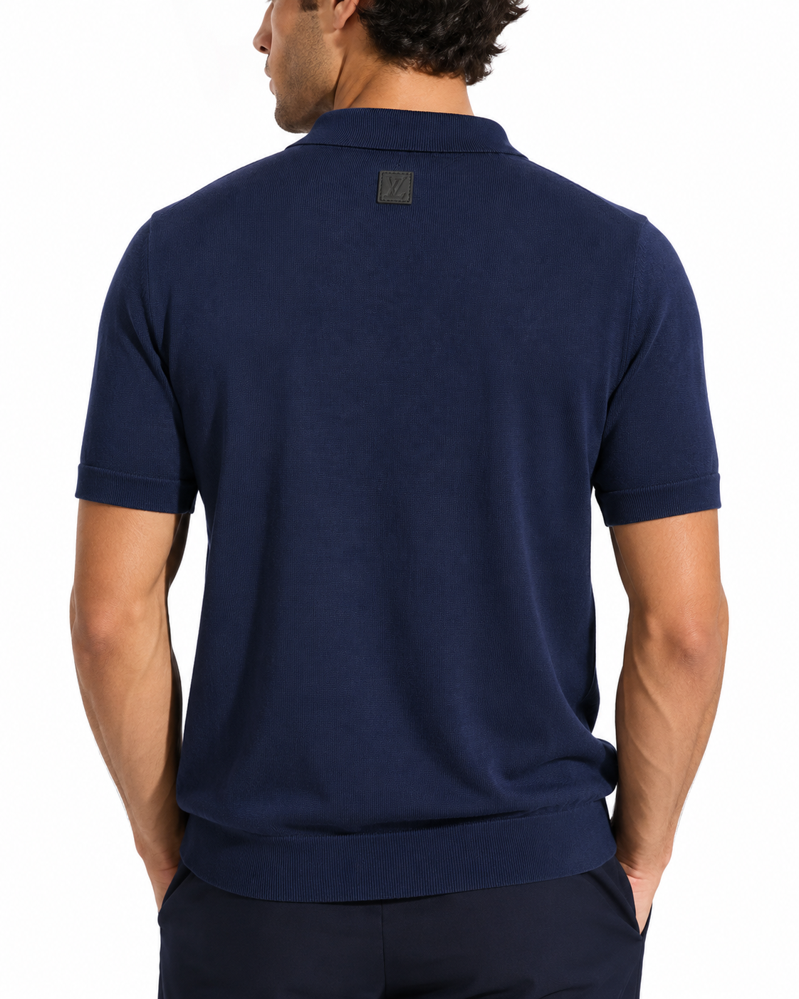 1V Knit Polo – Navy