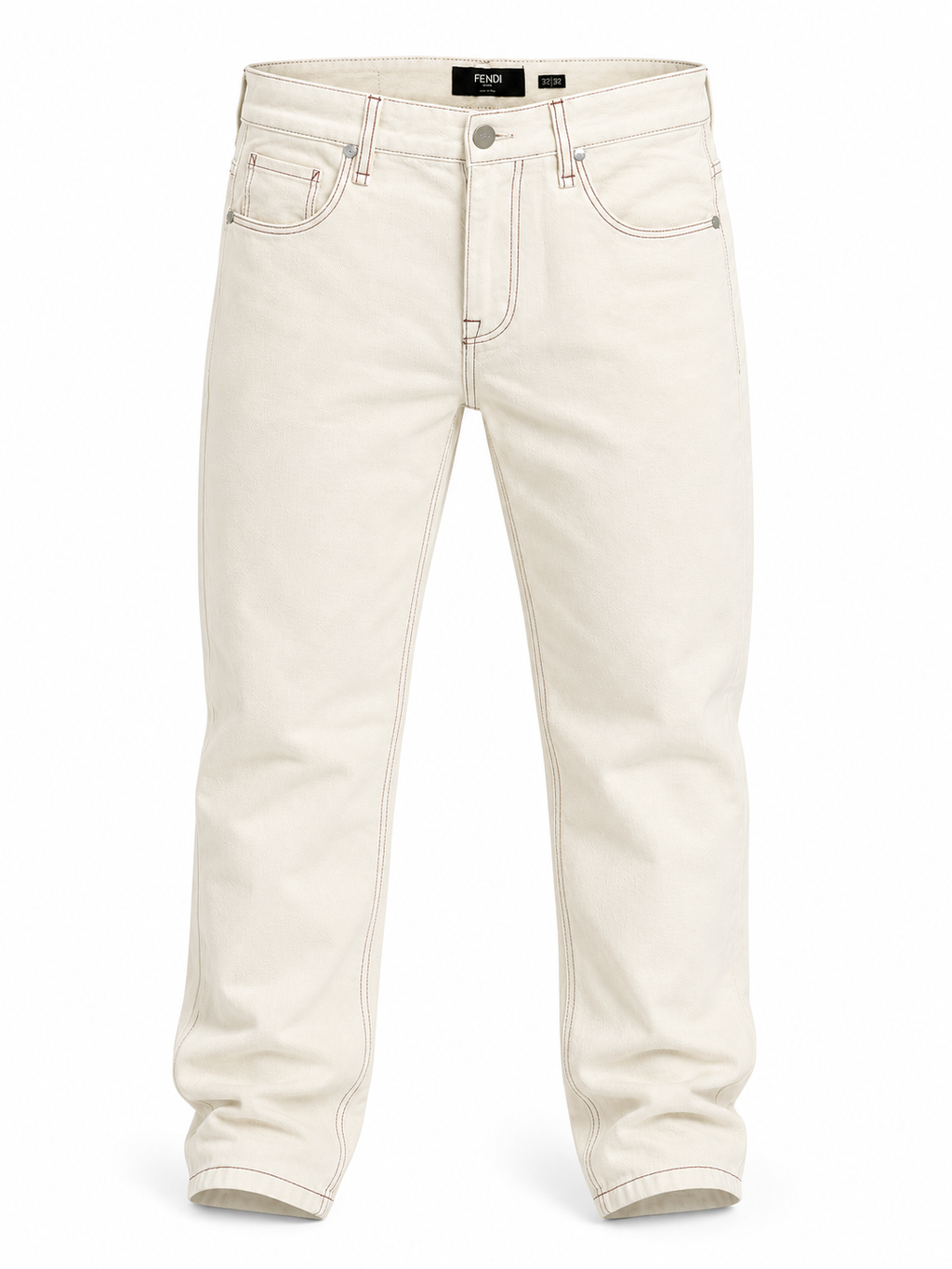 Fendi Off-White Contrast Stitch Jeans