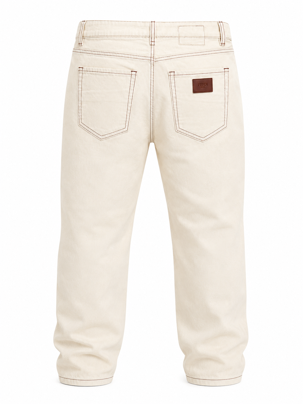 Fendi Off-White Contrast Stitch Jeans