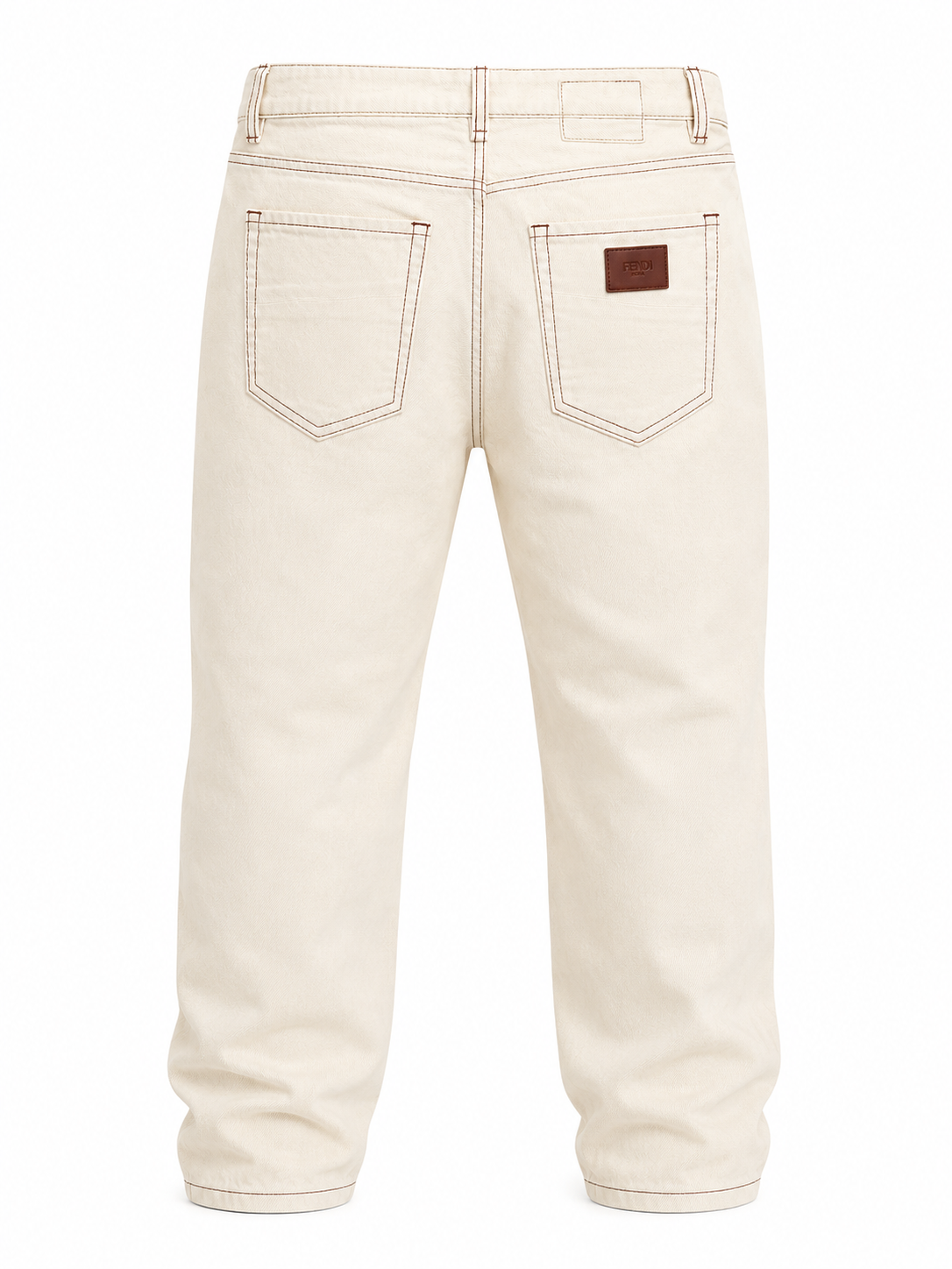 Fendi Off-White Contrast Stitch Jeans