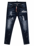 DSQ Distressed Paint Splash Jeans