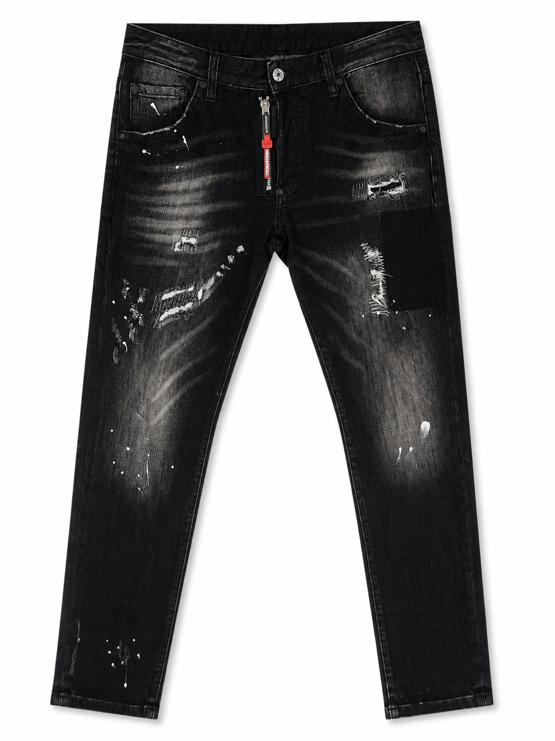 Dsquared2 Black Distressed Paint-Splatter Jeans