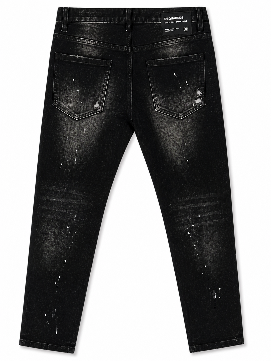 Dsquared2 Black Distressed Paint-Splatter Jeans