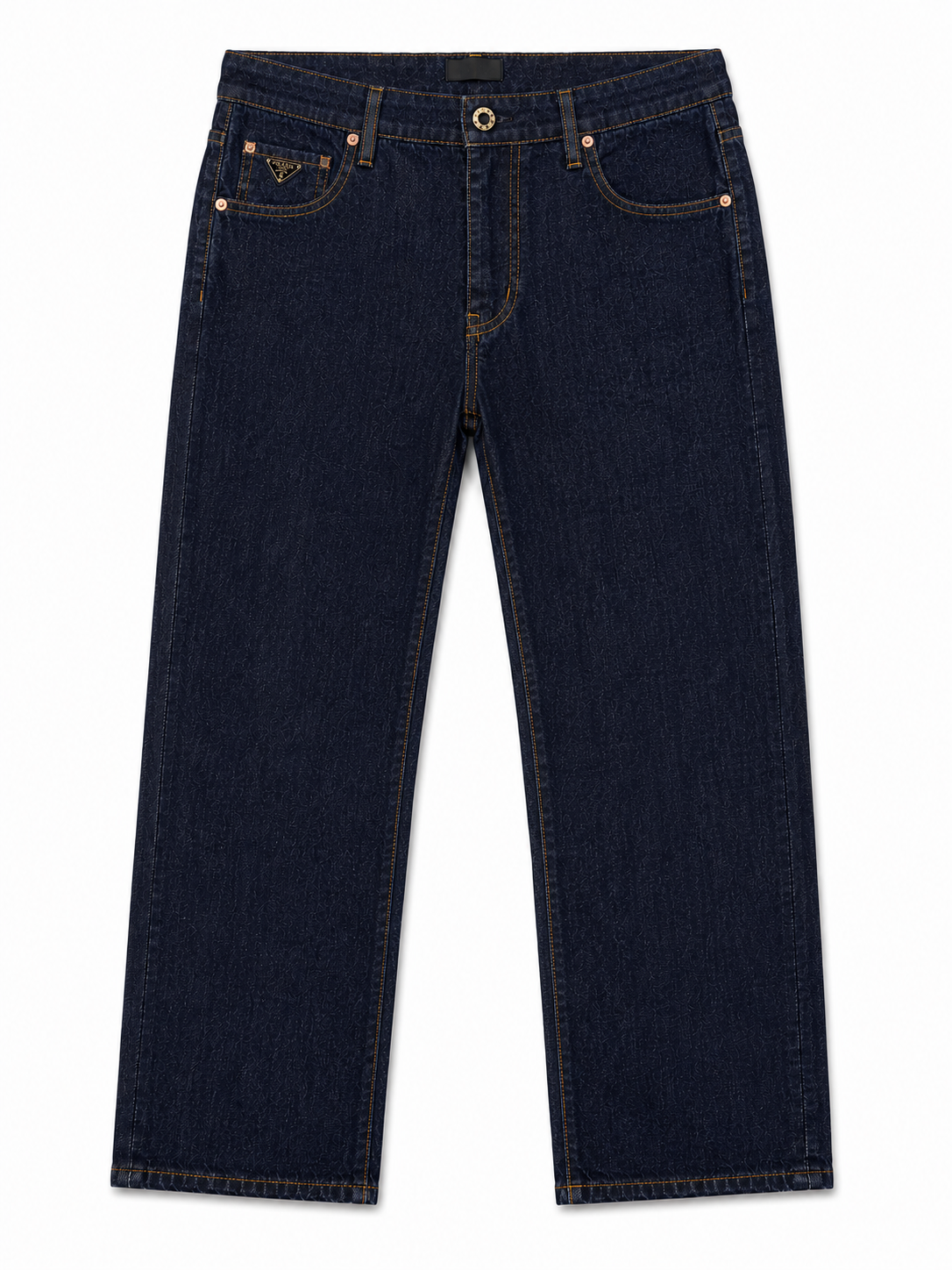 Prada Buckle Raw Denim Jeans