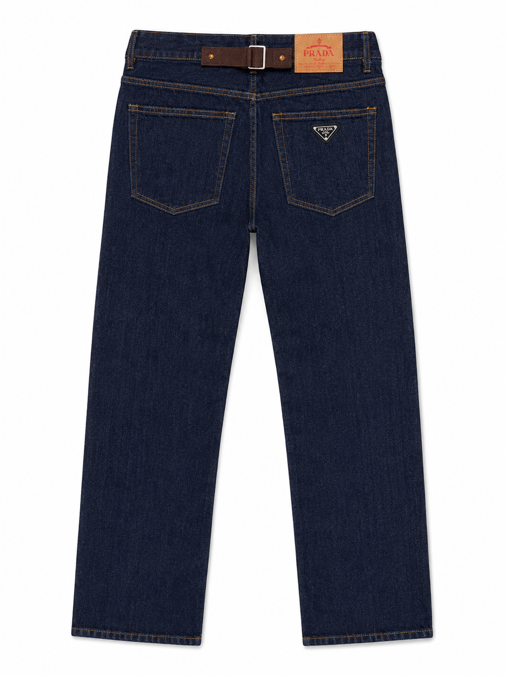 Prada Buckle Raw Denim Jeans