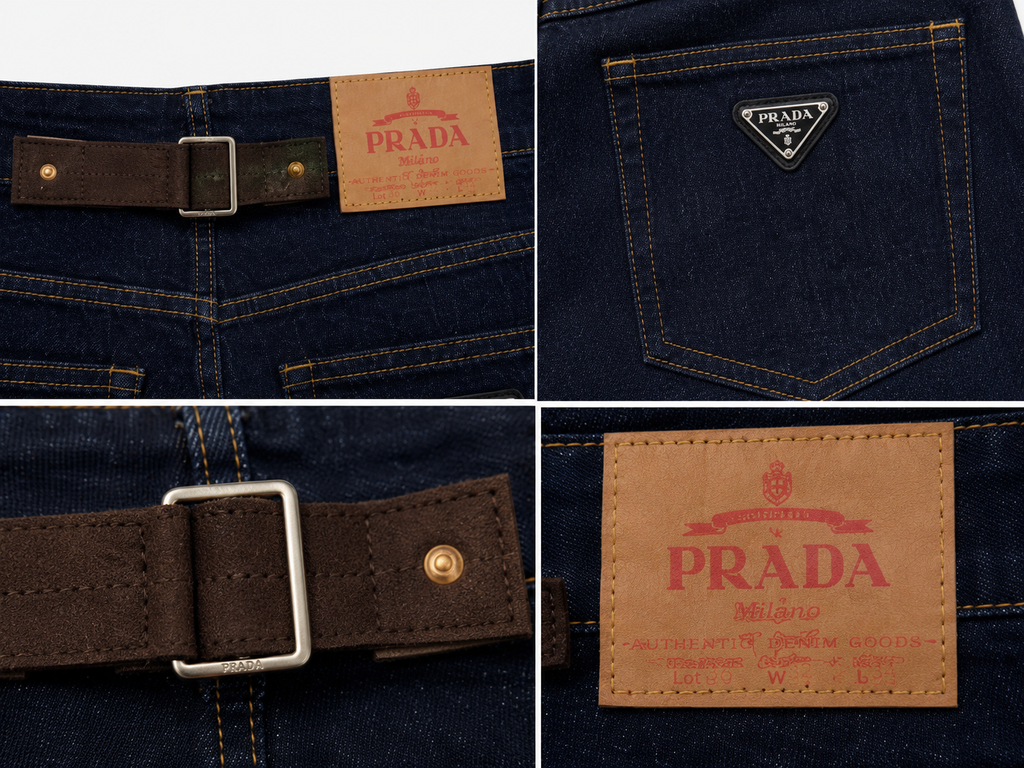 Prada Buckle Raw Denim Jeans