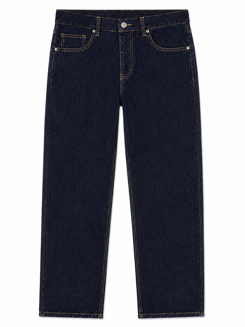 Embroidered Straight-Leg Jeans – Dark Indigo