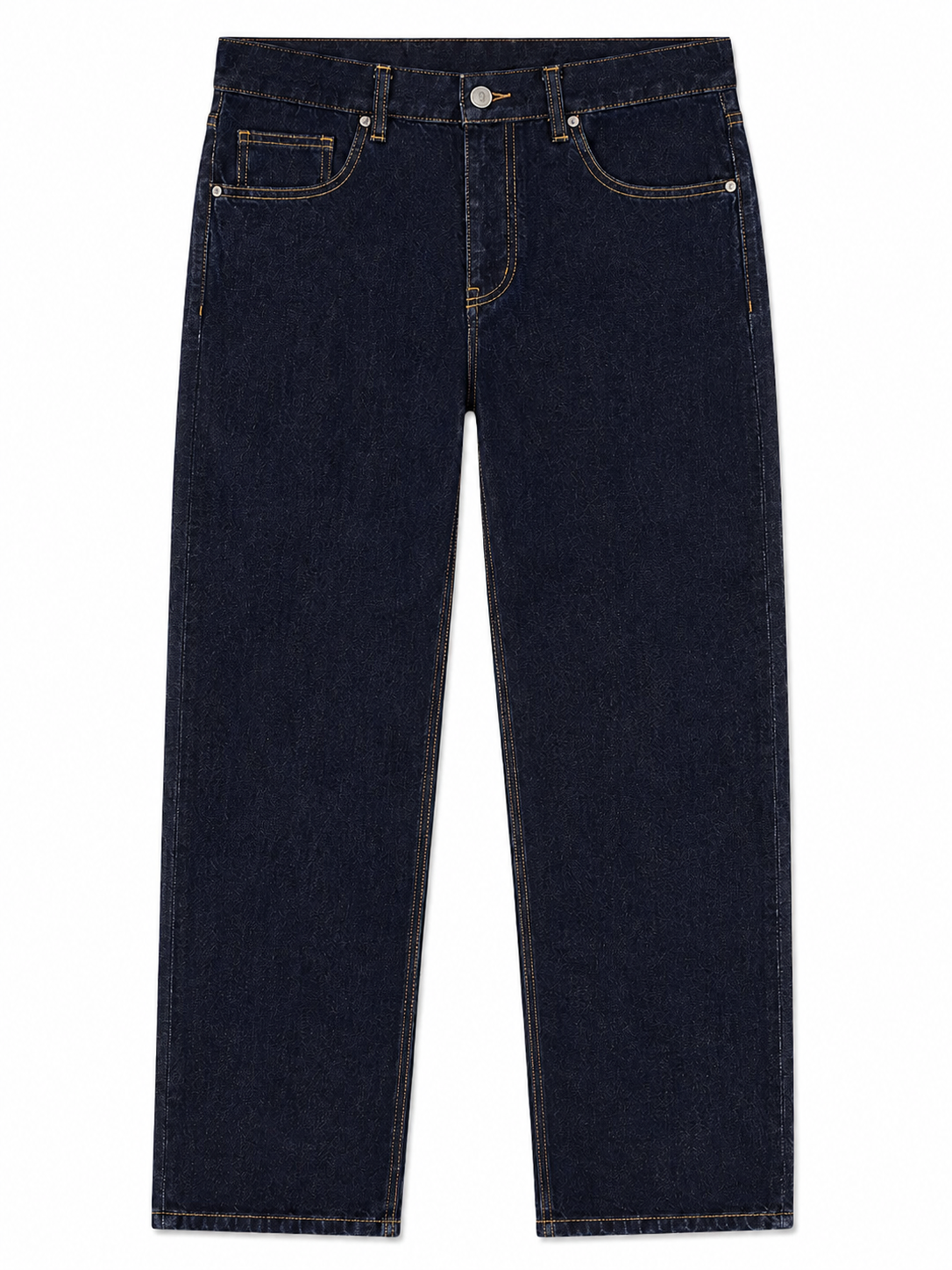 Embroidered Straight-Leg Jeans – Dark Indigo