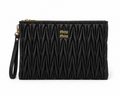Miu Miu Quilted Leather Clutch – Black