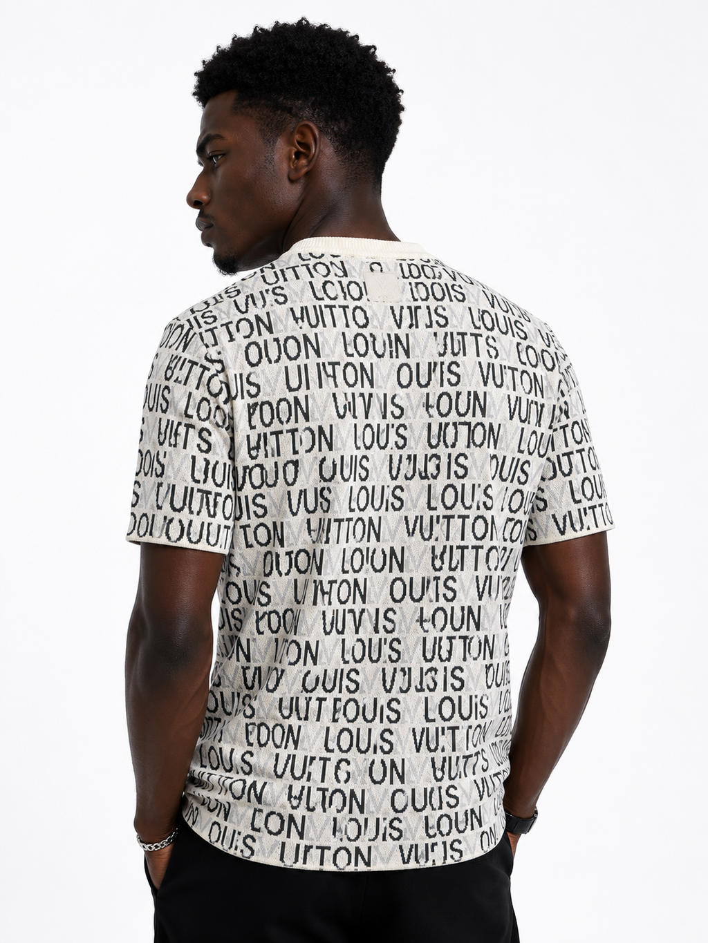 All-Over Logo Knit T-Shirt