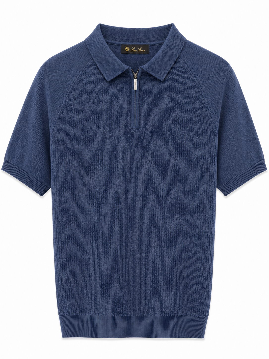 Loro Piana Zip Knit Polo – Navy