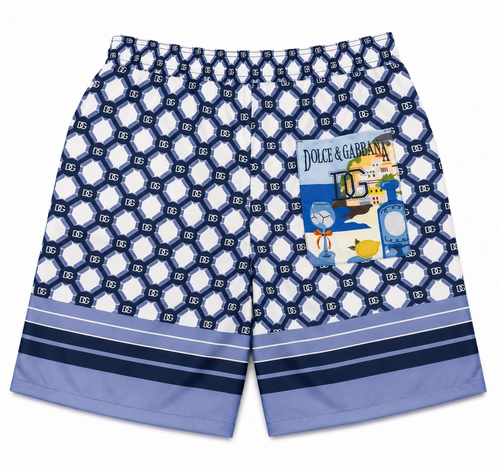 Blue & White Monogram Resort Set