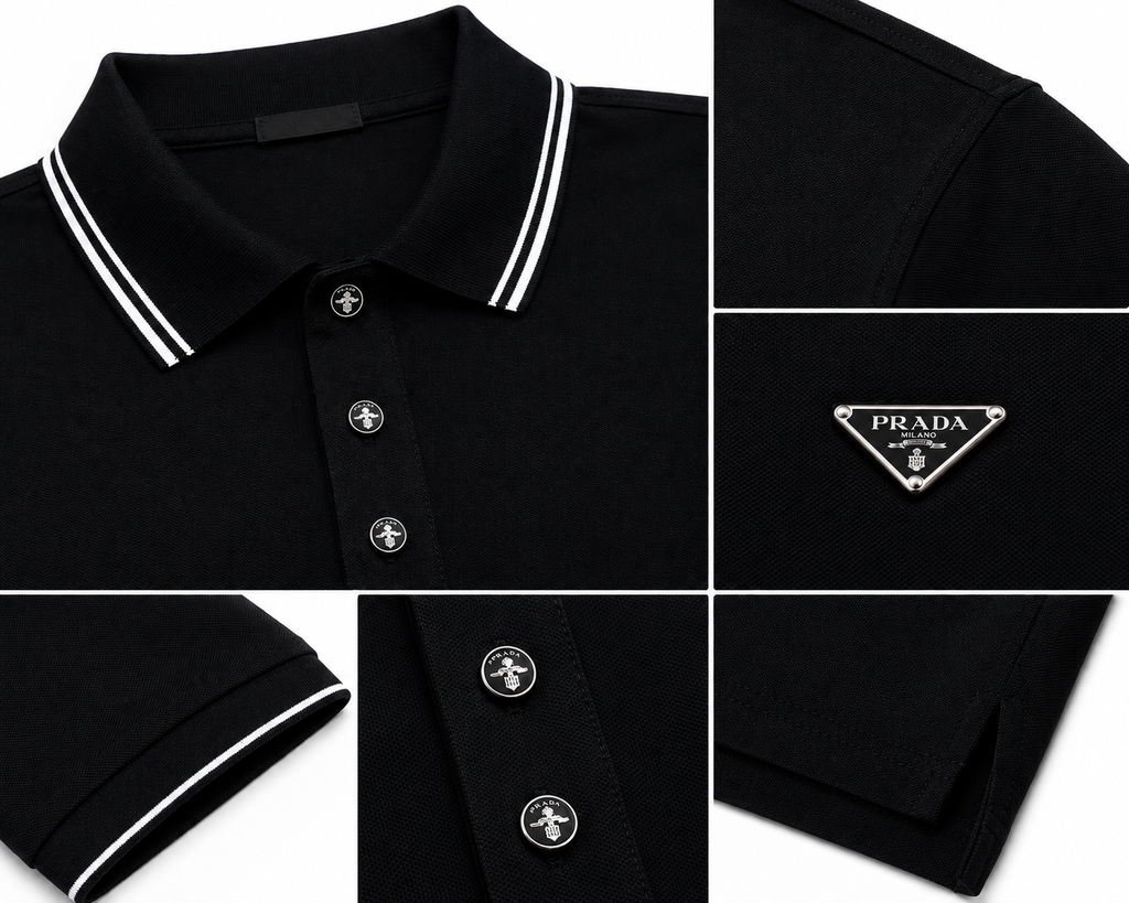 Prada Black Signature Polo