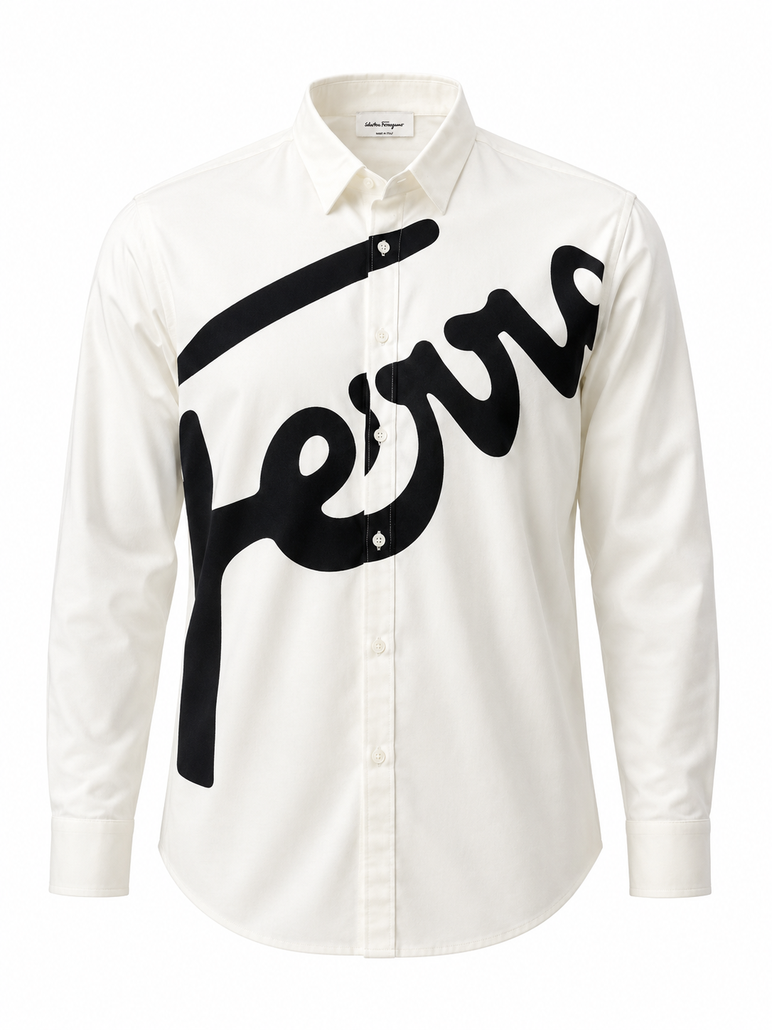 Salvatore Ferragam- Premium White Printed Shirt