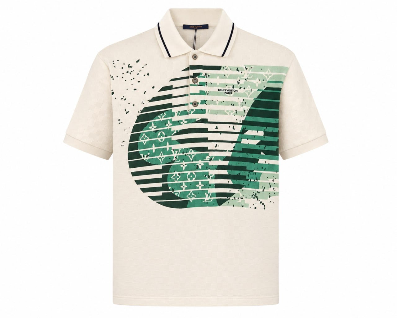 1V  Green Graphic Polo