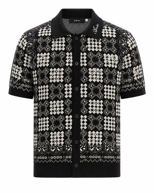 AMIRI Patterned Knit Polo