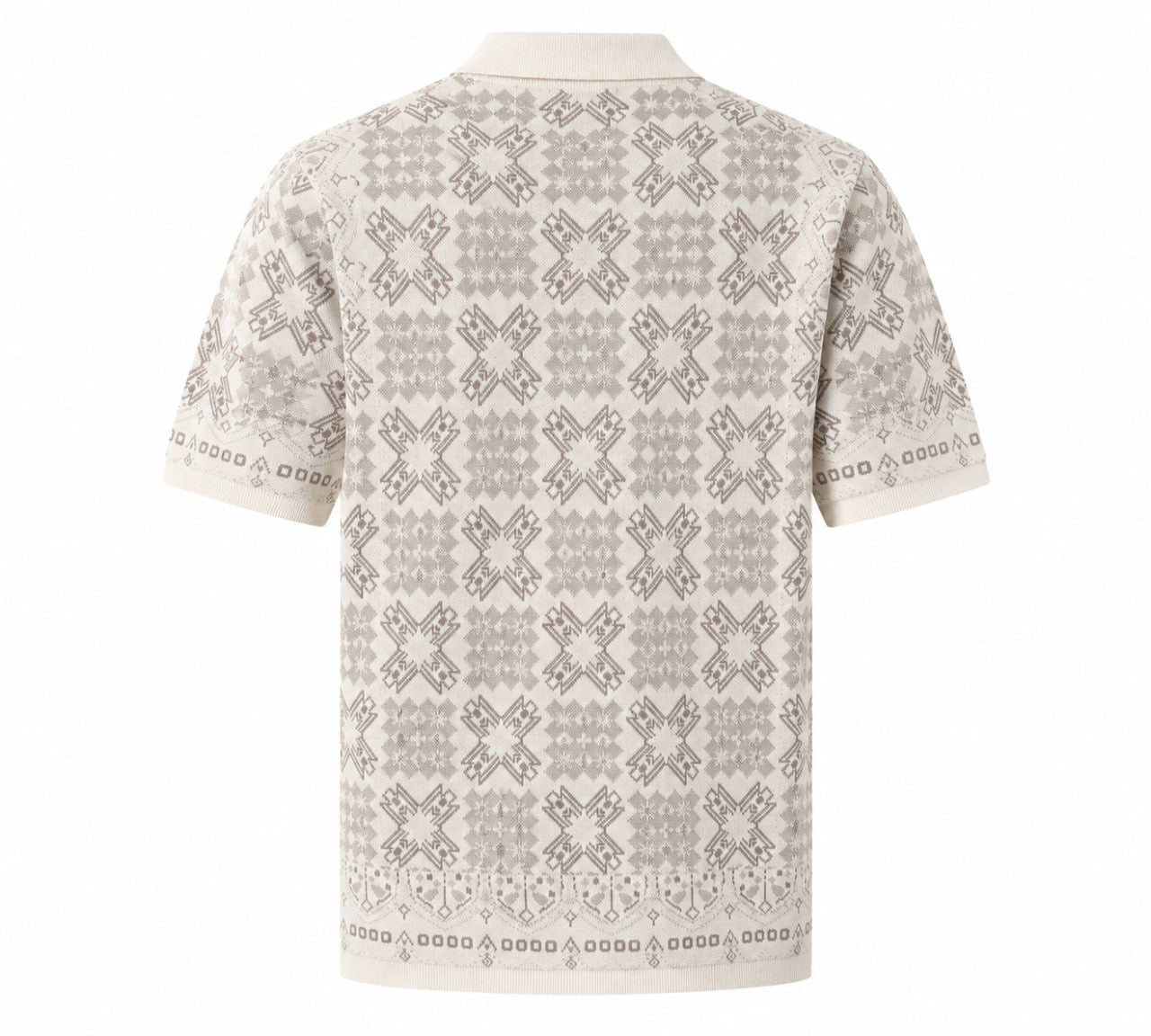 AMIRI Patterned Knit Polo – Cream