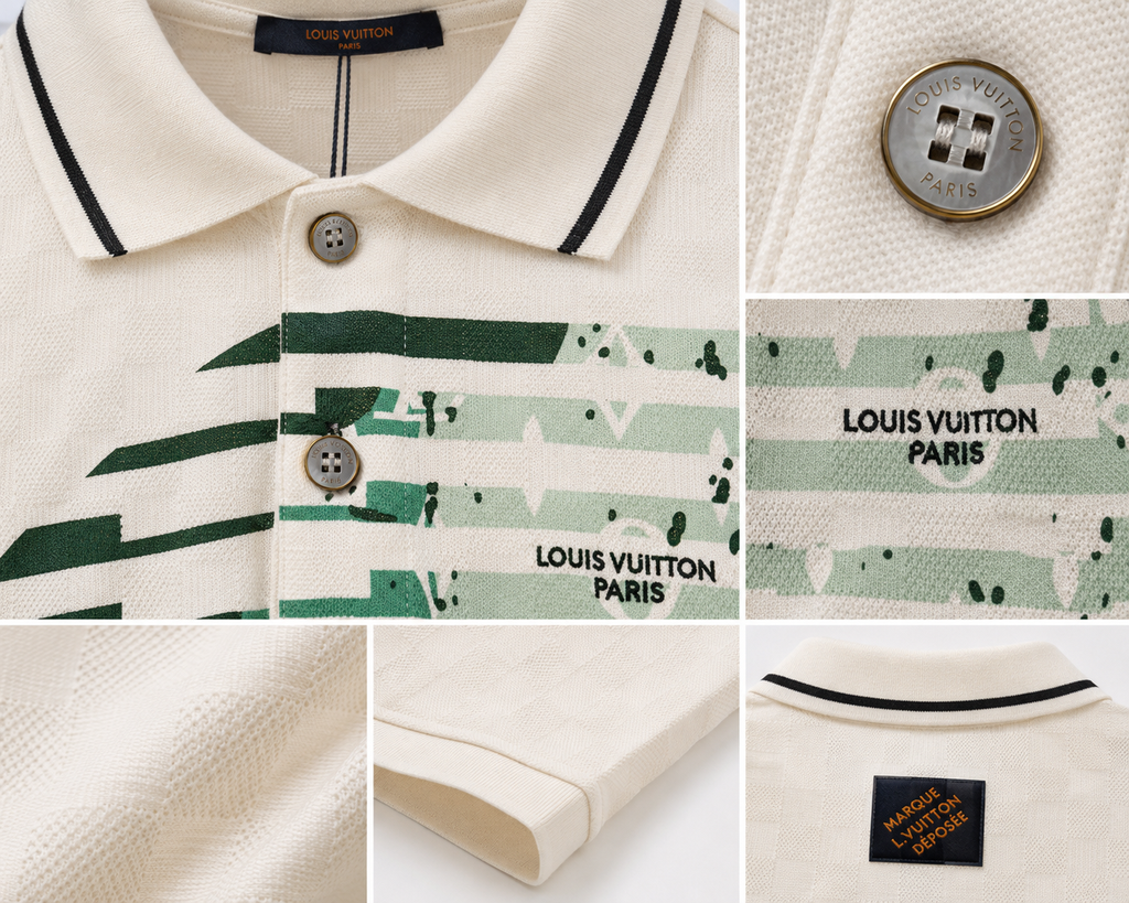 1V  Green Graphic Polo