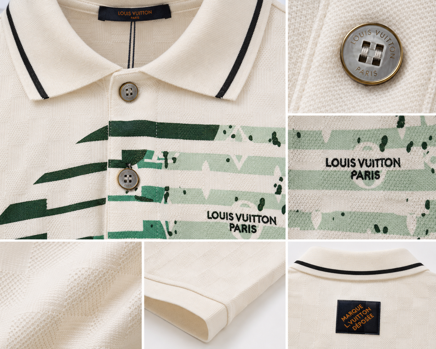 1V  Green Graphic Polo
