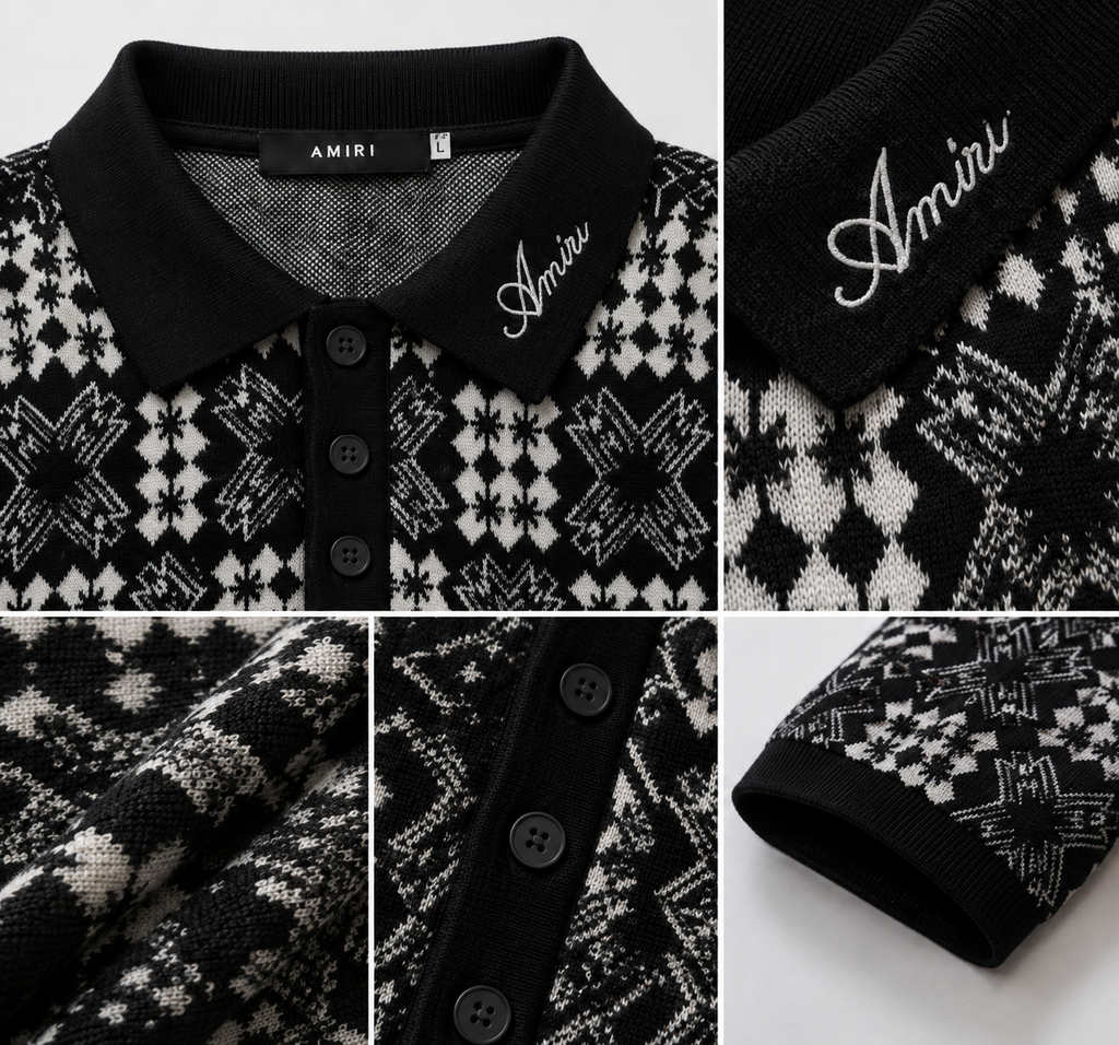 AMIRI Patterned Knit Polo