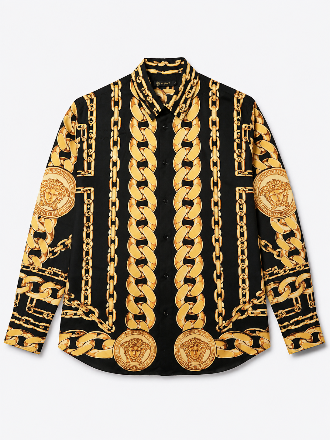 Versaci - Black & Gold Chain Shirt