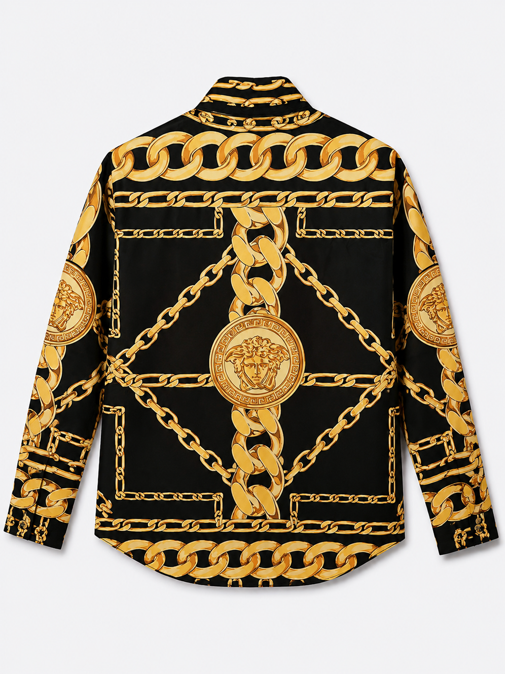 Versaci - Black & Gold Chain Shirt