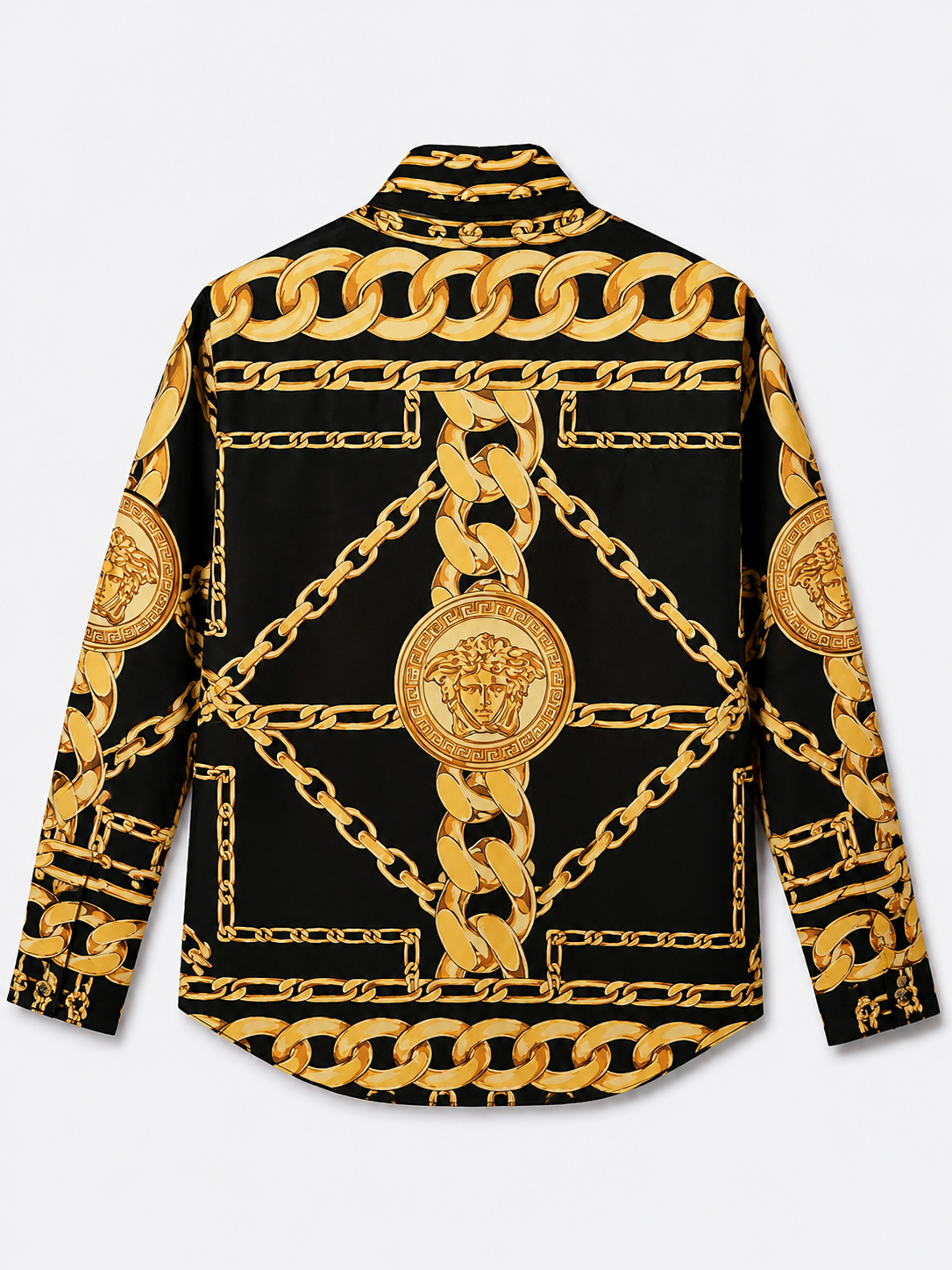 Versaci - Black & Gold Chain Shirt