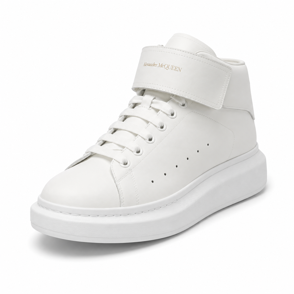 Alexander McQueen Hi Top Strap Wedge Sole Sneaker
