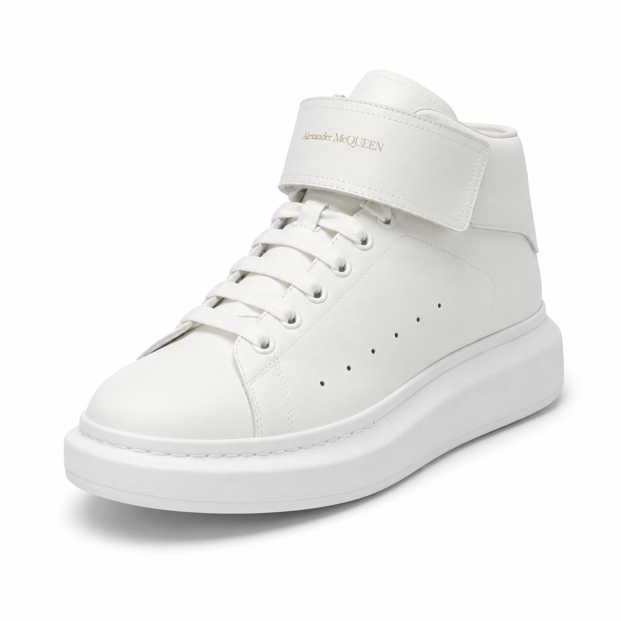 Alexander McQueen Hi Top Strap Wedge Sole Sneaker