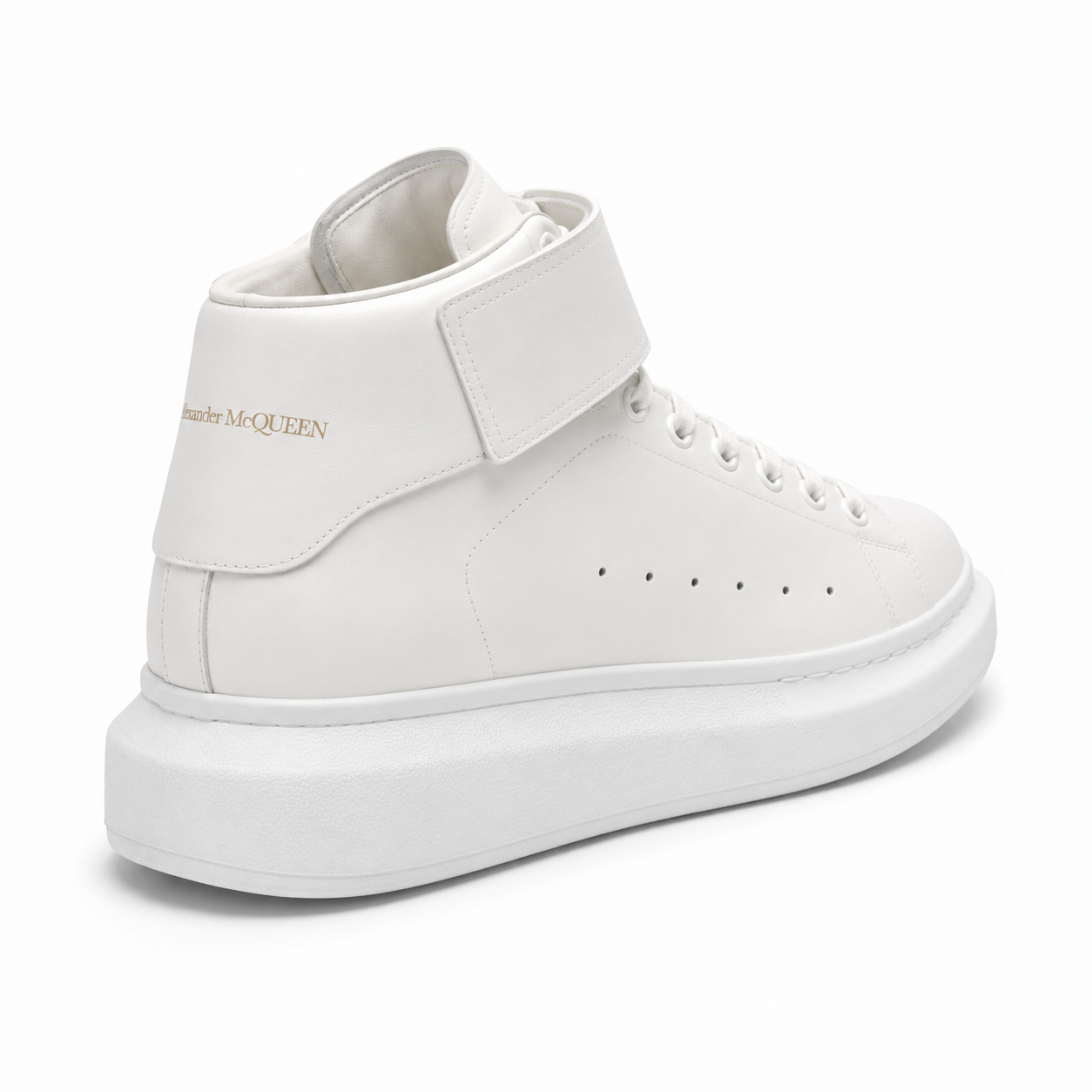 Alexander McQueen Hi Top Strap Wedge Sole Sneaker