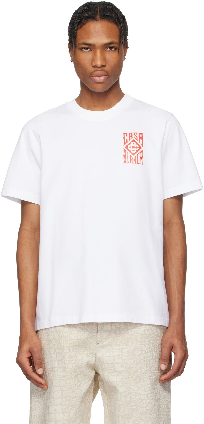 Casablanca White Gothic Logo T-shirt