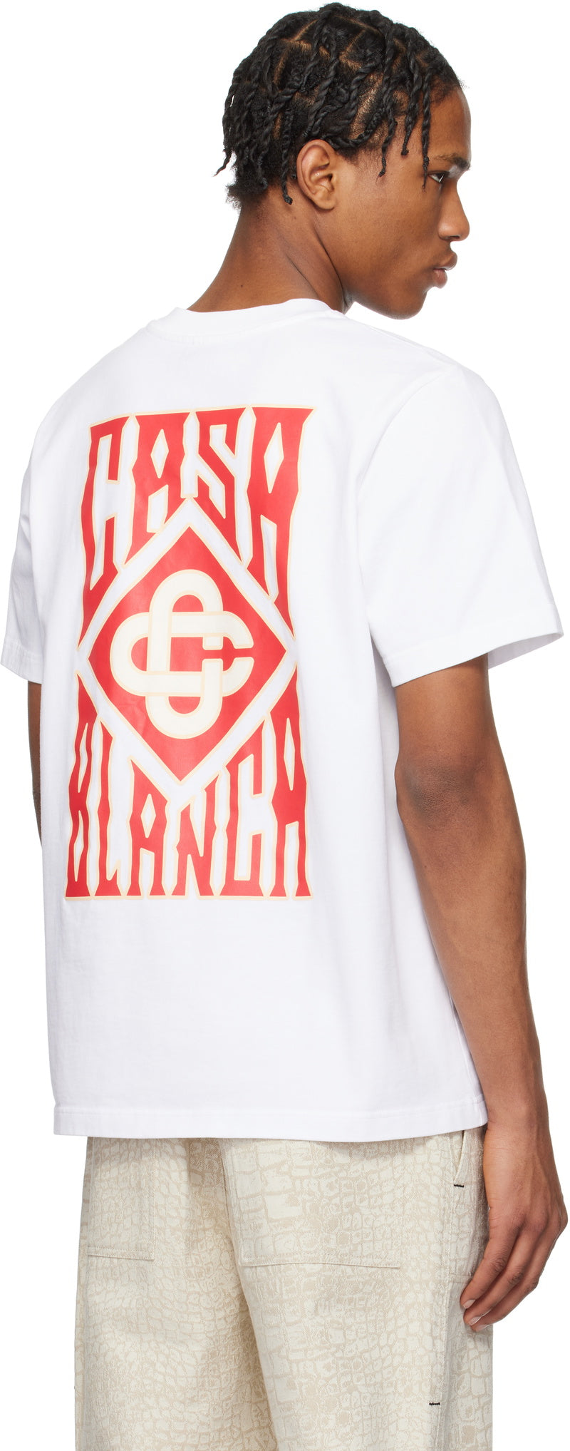 Casablanca White Gothic Logo T-shirt